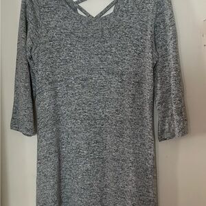 Gray Sweater dress with Crisscross Detail